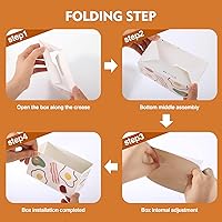 Vista 3 de 100 recipientes de papel para llevar, cajas para sándwich, mini cajas de hamburguesas, bandeja de pan para llevar recipientes de alimentos