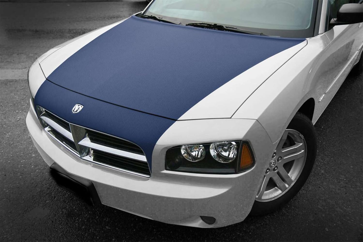 60"x96" (8FTx5FT) Dark Blue 3D Carbon Fiber Textured Matte Flat Vinyl Wrap Auto Car Sticker Decal Film Sheet Bubble Free Air Release Technology with Tool Kit