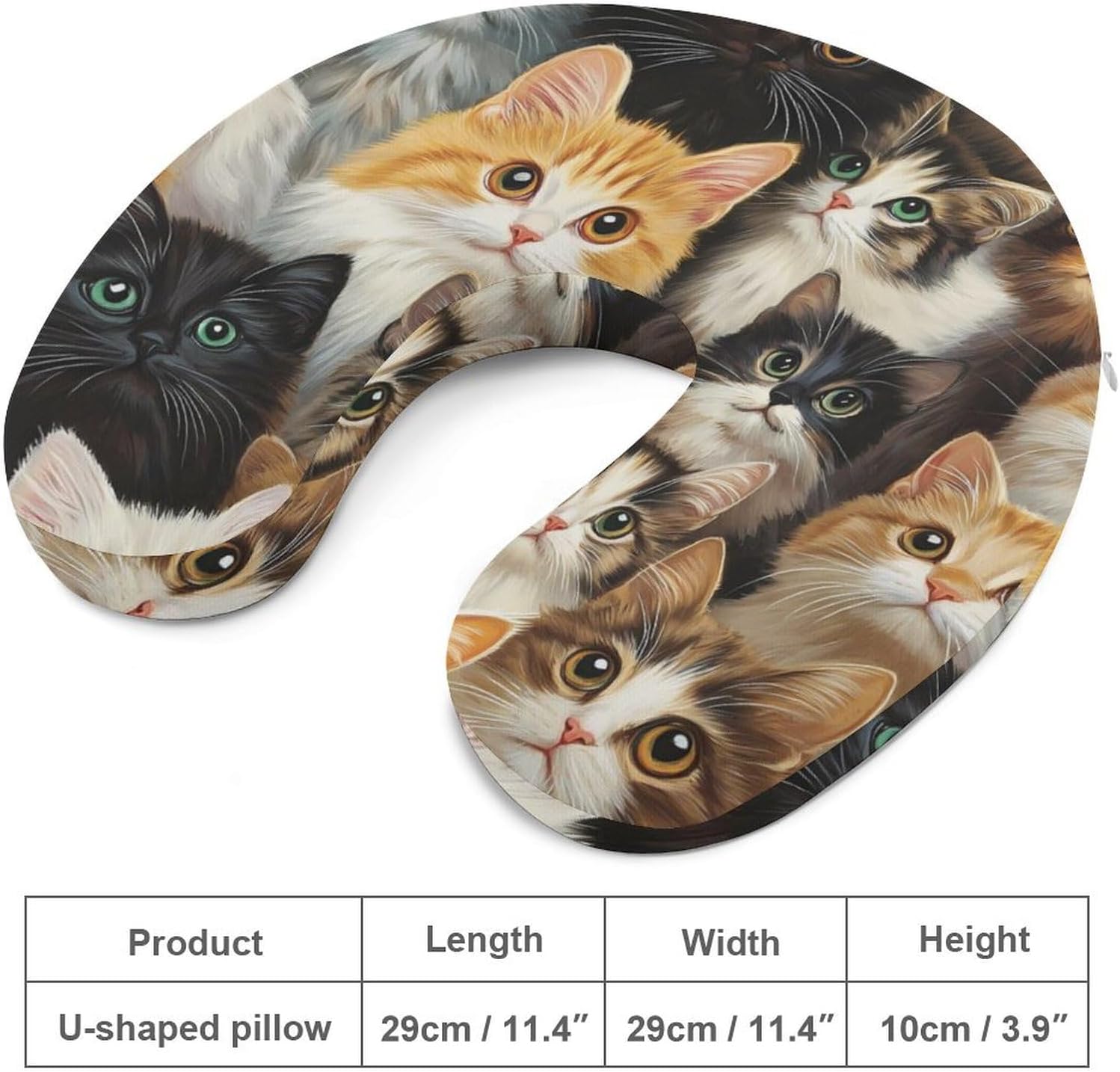 Cute Cats Memory Foam Pillows U Shaped Travel Neck Pillow
