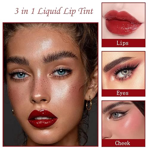 Miniatura 4 de Juego de tintes de labios de 6 colores, mini brillo labial líquido coreano, tinte multiusos para labios y mejillas, bálsamo labial tintado