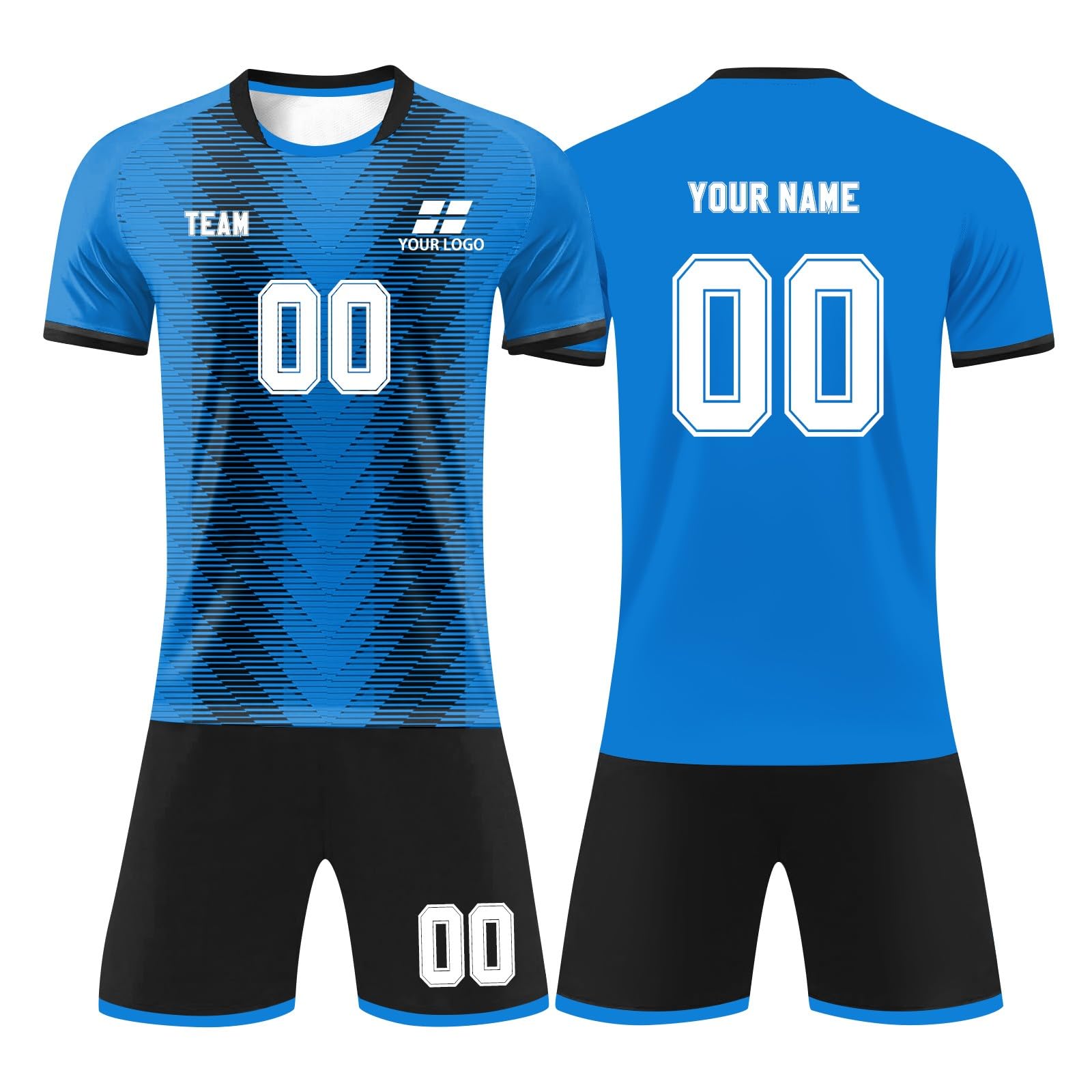 Genérico Camisetas De Futbol Equipaciones De Futbol Niño Personalizadas Personalizar Fútbol Camisetas de equipación Niño Adultos Equipacion De Futbol con Tu Nombre y Número