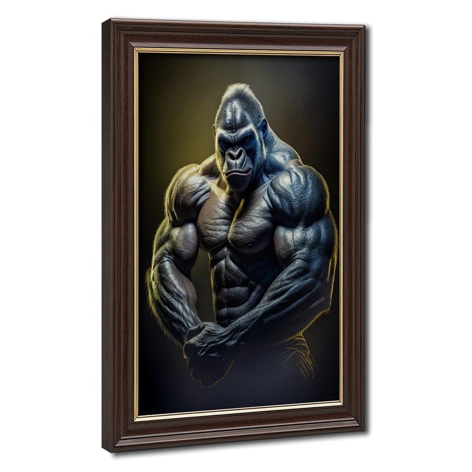 Bareronor Mokume Gane Frame-Style Bodybuilding Gorilla Canvas Poster For Dorm Room Decor Gift