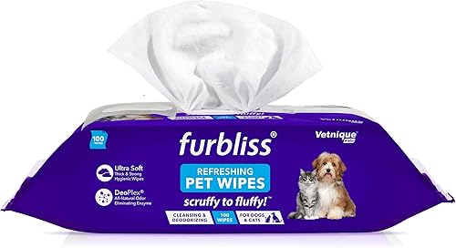 Miniatura 4 de Furbliss - Champú de avena calmante antipicazón de 16 onzas y toallitas higiénicas para mascotas, paquete de 100 unidades, champú de avena