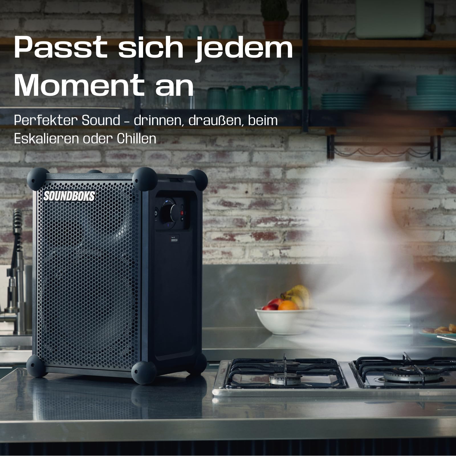 SOUNDBOKS Mix – Tragbarer Bluetooth-Lautsprecher – Robust & Wetterfest (IP65) – USB-C Akku – Extrem Laut – 121dB – Indoor & Outdoor Speaker – 40 Stunden Laufzeit – (Schwarz)