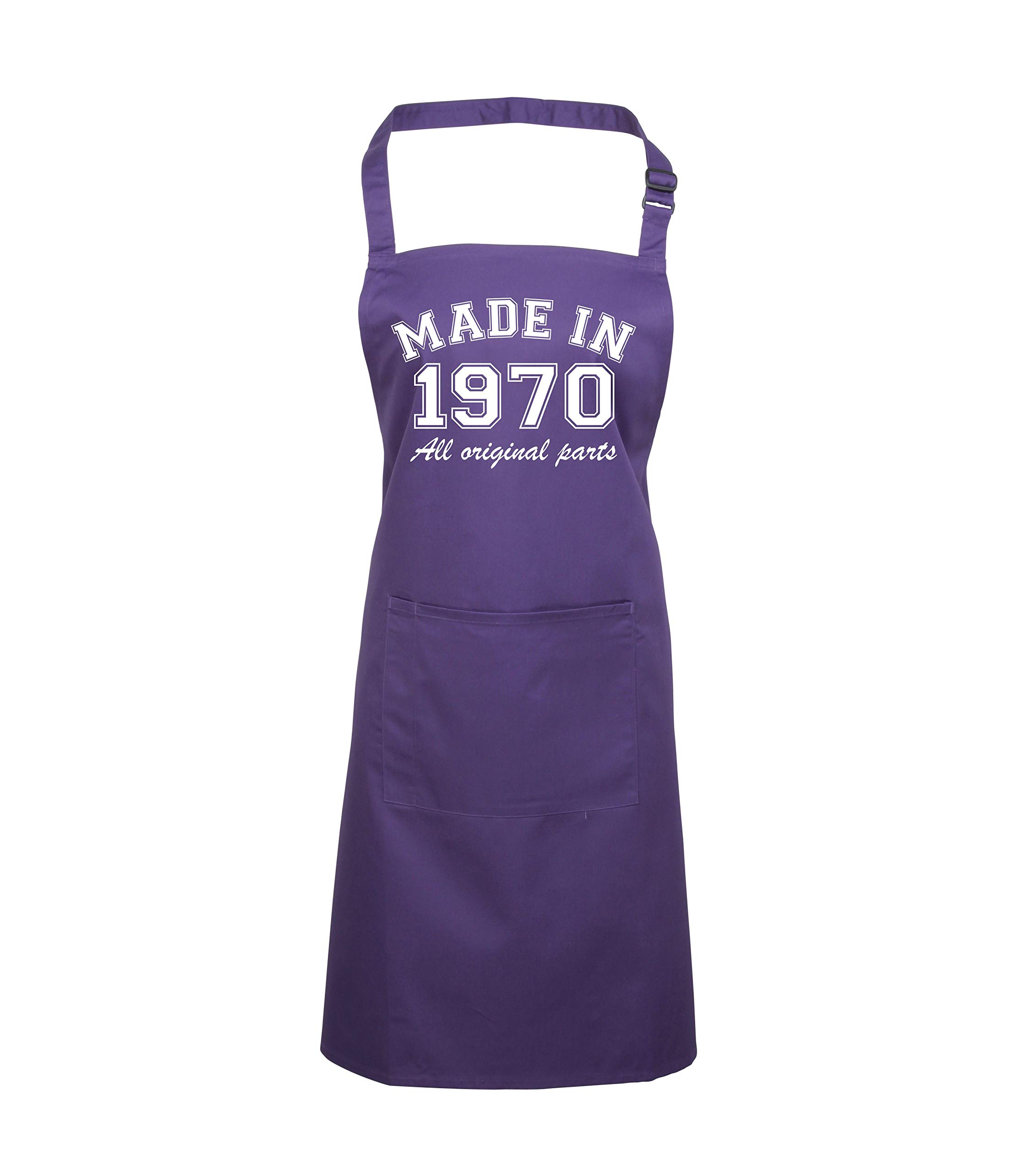 Edward Sinclair Purple Apron 'Made In 1970' With White Print