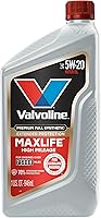 Valvoline MaxLife Extended Protection 5W-20 Full Synthetic High Mileage Motor Oil 1 Quart - 70% Stronger Wear Protection