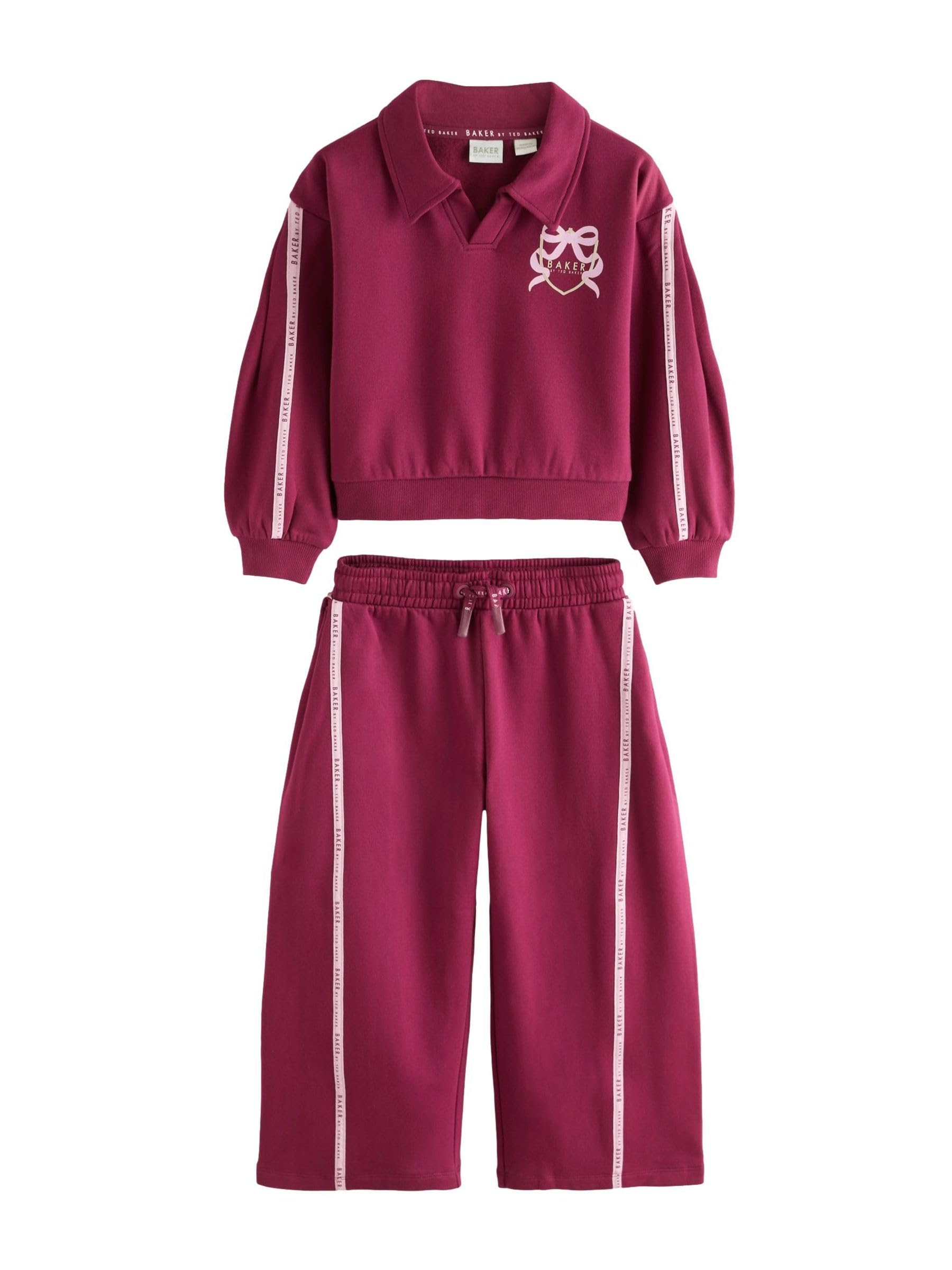 Niñas Conjunto de 2 piezas de pantalones de chándal y sudadera estilo rugby universitario