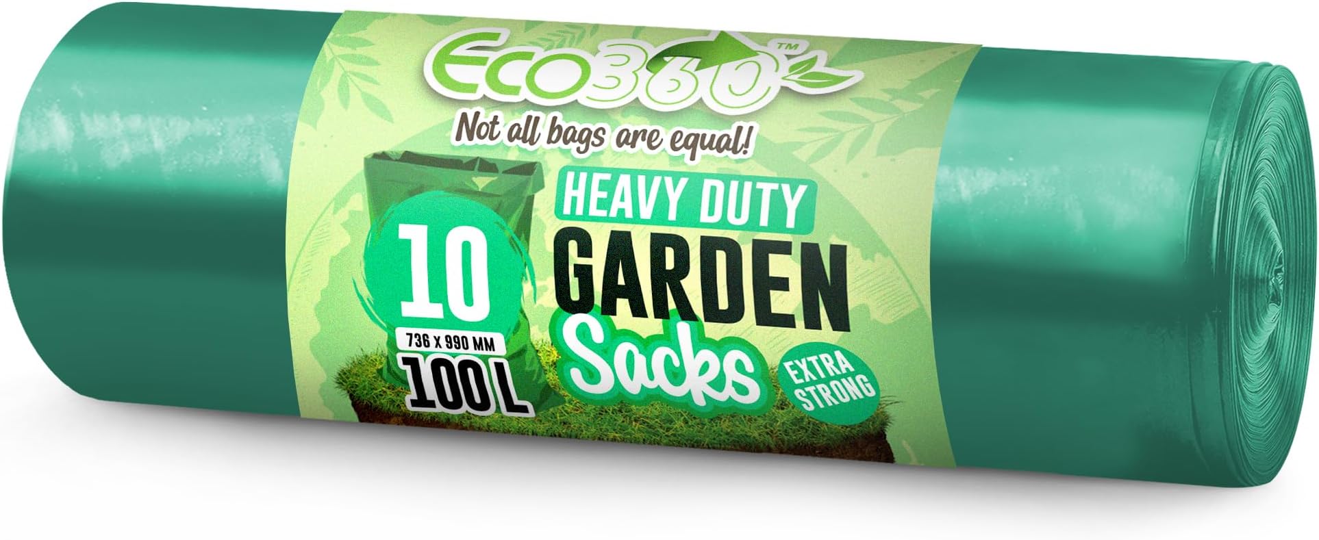 EcoBag 100Litre,10 Heavy Duty Garden Sacks Bags-Made from Recycled Waste -