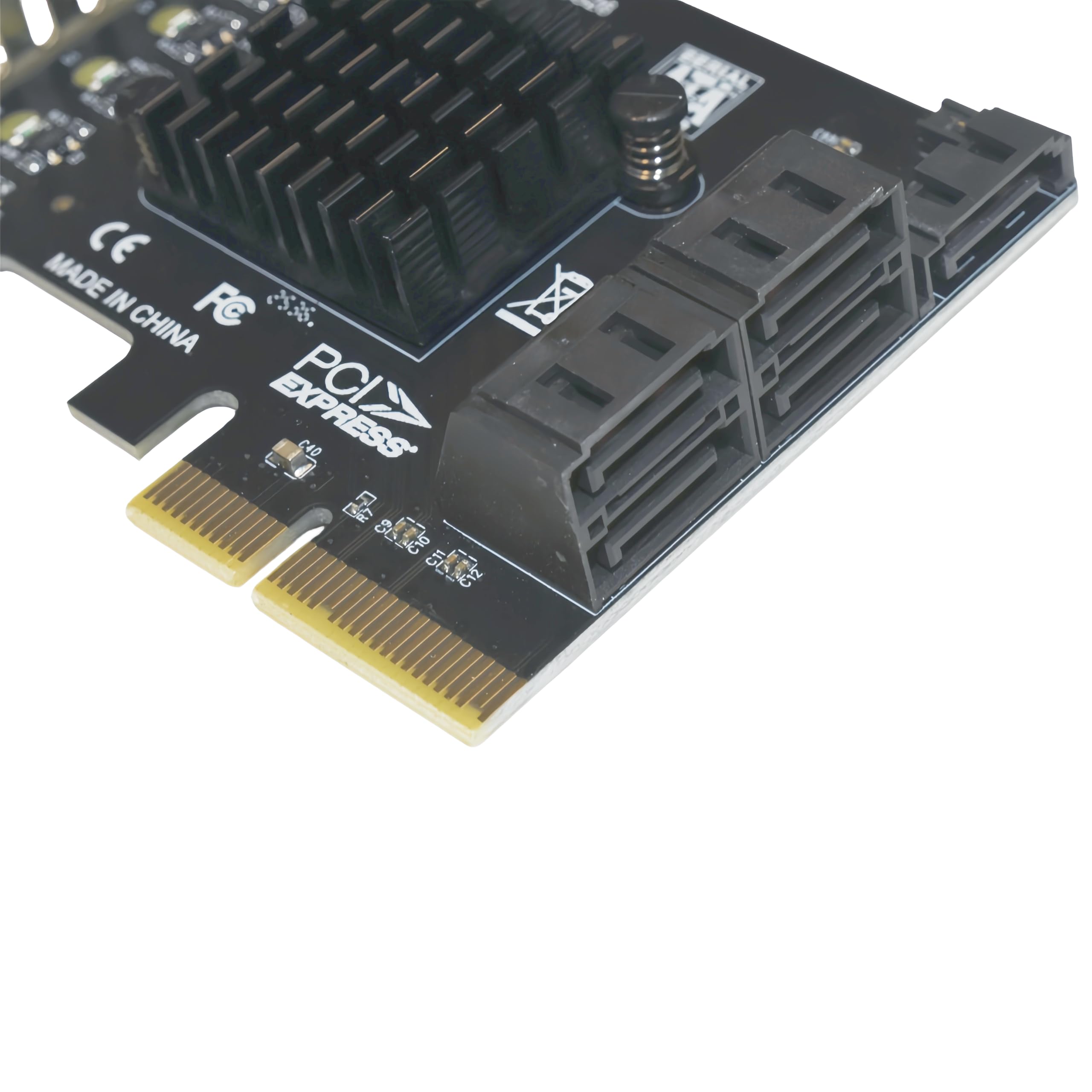 Scheda controller PCIe SATA a 5 porte, scheda di espansione PCI Express Gen3 x4 con porte 5X 6Gbps, adattatore per dischi rigidi HDD SSD, desktop PC server NAS, supporto RAID