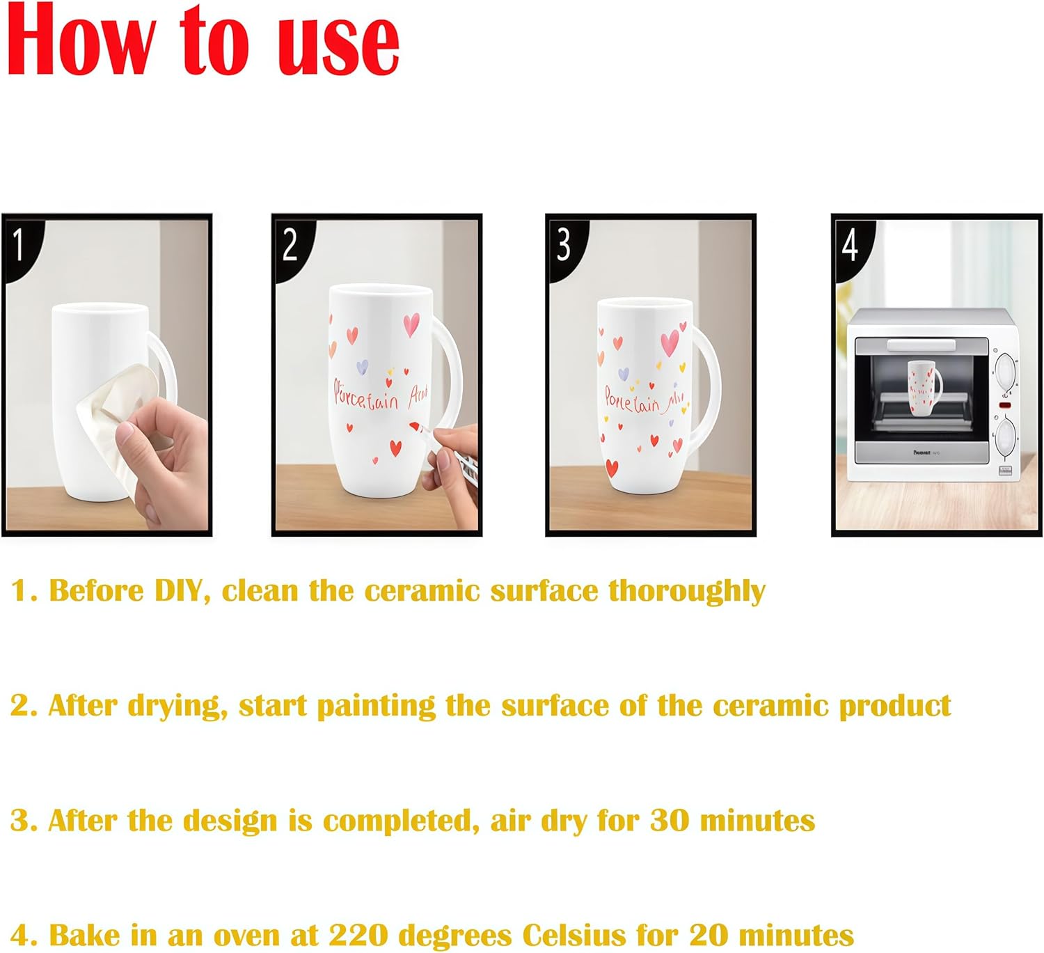Acrylic Marker Ceramics Pens Ceramic Paint Brush Pen for Christmas Decorations Porcelain Mugs Both Glazed Christmas Decoration Unglazed Ceramics Permanent Marke(12 Colors) for Adults