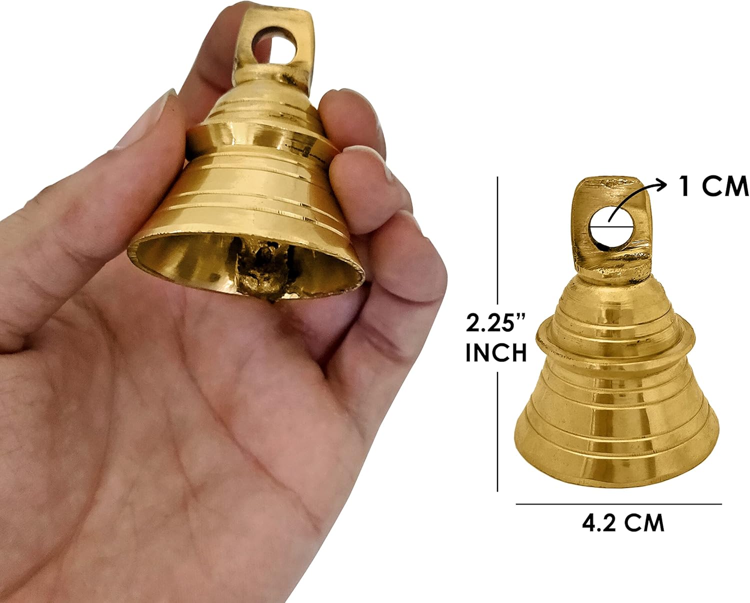 12 Pc Set of Brass Bell with Hanging Loops Coaster Beach Decoration Item Vintage Style Indian Bell with Jingle Ring, Wedding Bell, Wedding Chimes DIY Craft Christmas Bell, Cow, Elephant Bell