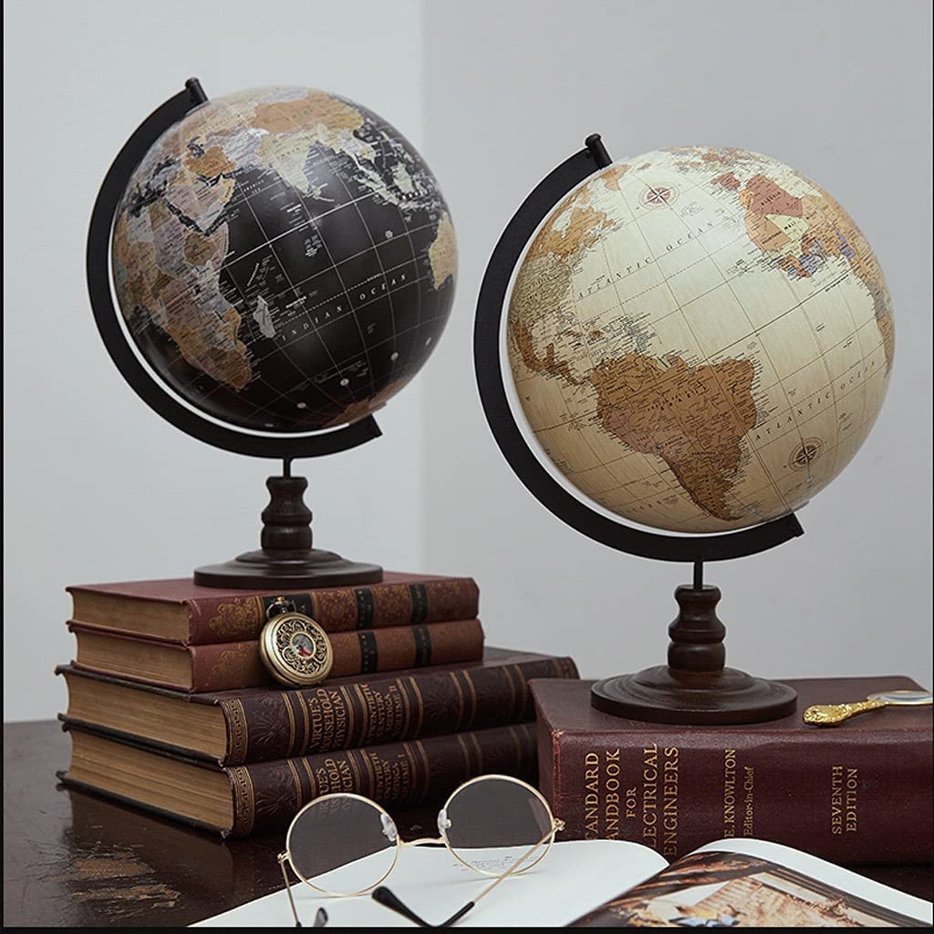 POCHY Belle Globes Globe éducatif Fait à la Main Globe géographique rétro Anglais Globe du Monde créativité Globe Rotatif pour la Maison Salon Pratique Mode