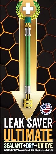 Leak Saver Direct Inject Ultimate 3 en 1 | Sellador de fugas de refrigerante AC | con tinte UV y removedor de humedad | para la mayoría de sistemas