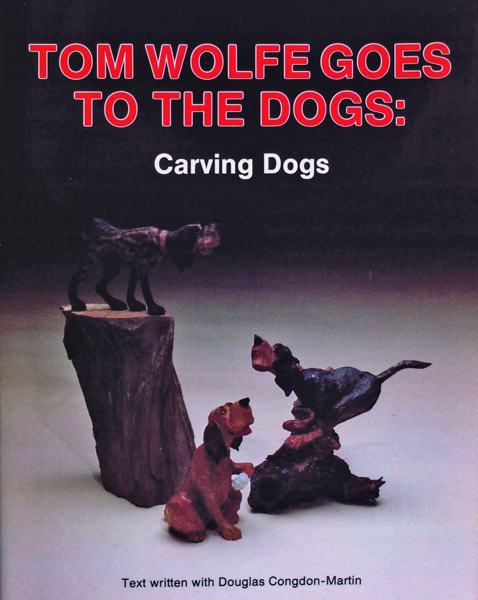 Dog Carving par Tom Wolfe sculpture artisanale en bois de collection chic