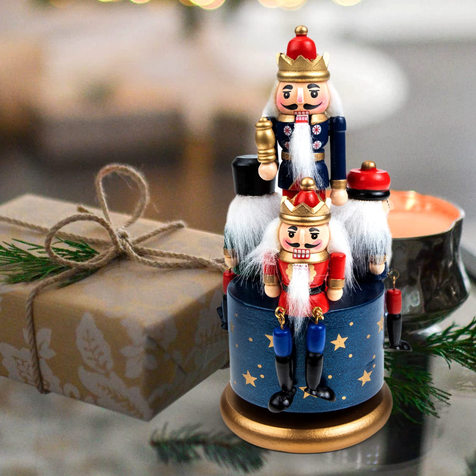 PRETYZOOM Carillon Natalizio in Legno Decorazione Musicale Per Interni Scatola Musicale Design Artigianale Accessori Per Regali Di Compleanno Regalo Per Amanti Della Musica