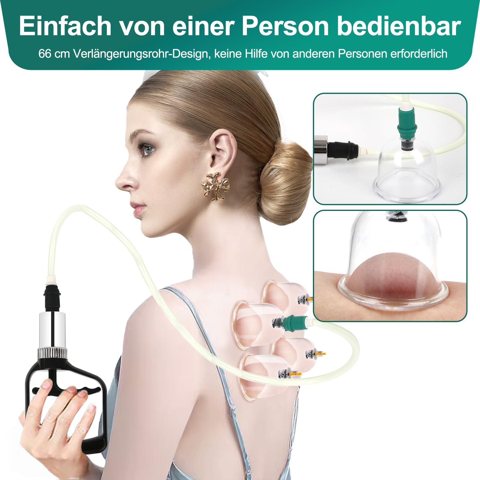 Schröpftherapie Set 22 Tassen, Große Größe V2.0 für Frauen Männer Vakuum Cup für Körper Muskel Rücken Schmerzlinderung Massage Saugen Cellulite Sauggerät Tasche DE-T02