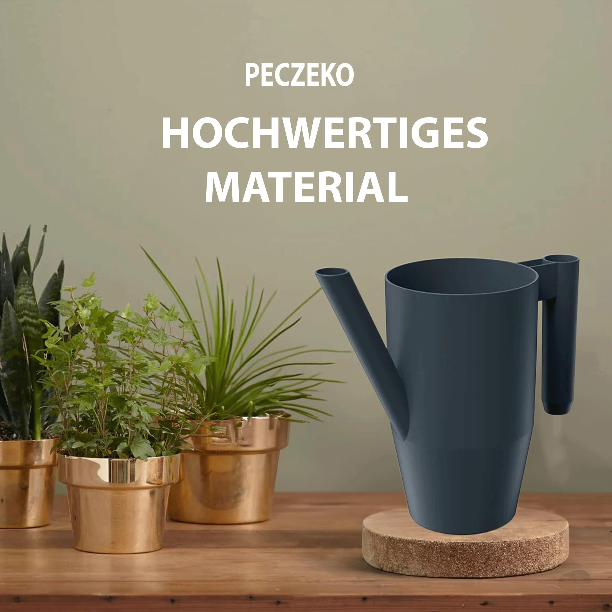 Konewka 2,0 litra dla domu i ogrodu - z wytrzymałego tworzywa sztucznego - konewka do łatwego podlewania kwiatów, roślin i roślin doniczkowych, zestaw 2-częściowy (2 opakowania) Antracyt