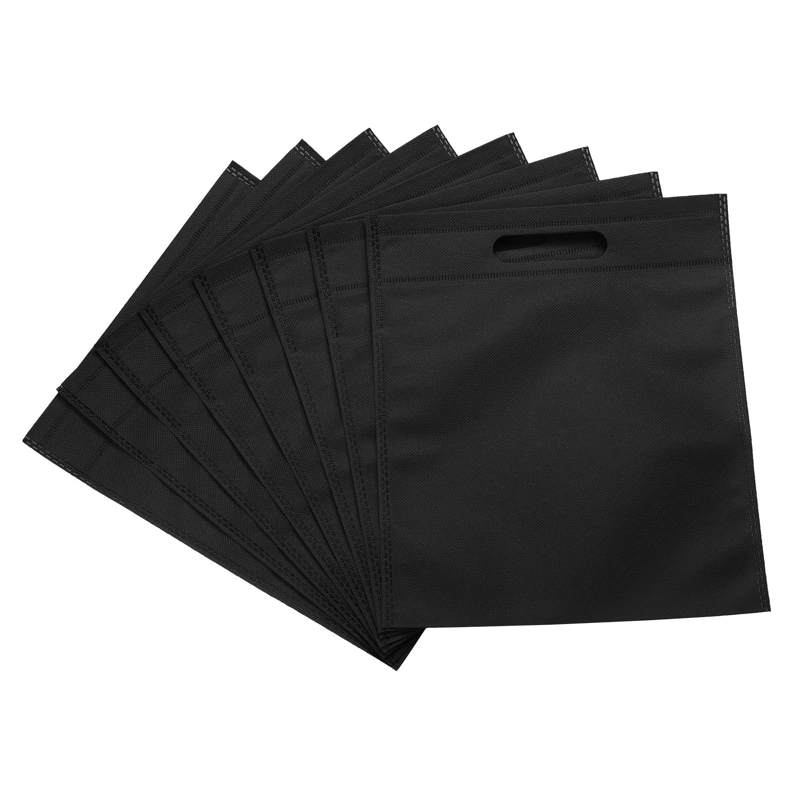 PATIKIL Nonwoven Tote Bags 24 Pack Reusable Goodie Treat Bag with Handles for Shopping Wedding Party, Black
