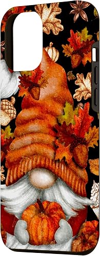 Miniatura 2 de Funda para iPhone 12 Pro Max con diseño de gnomo de Acción de Gracias, calabaza, árbol de otoño, hojas de otoño