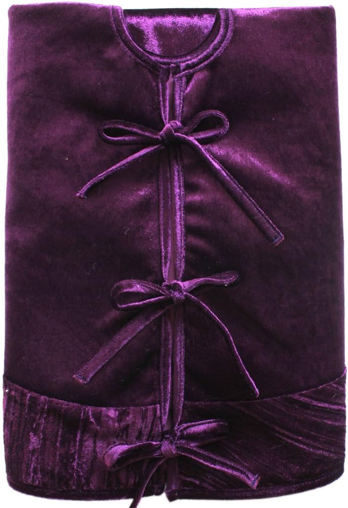 X.Sem Flower Embroidered Velvet Christmas Tree Skirt with Pleat Velvet Border 50'' Purple (50 inch)