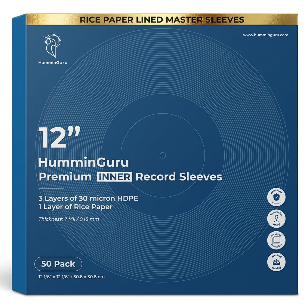 HumminGuru 12 Inch Vinyl Record Inner Sleeves (12” Premium Inner Sleeves)