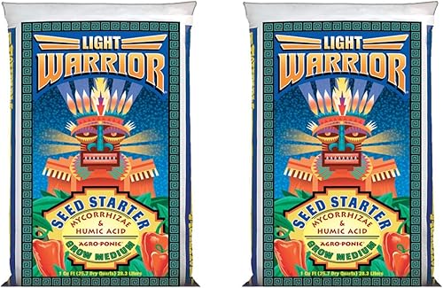 FoxFarm FX14023 Light Warrior - Mezcla de germinador de semillas sin suelo para jardín, 1 pie cúbico, paquete de 2
