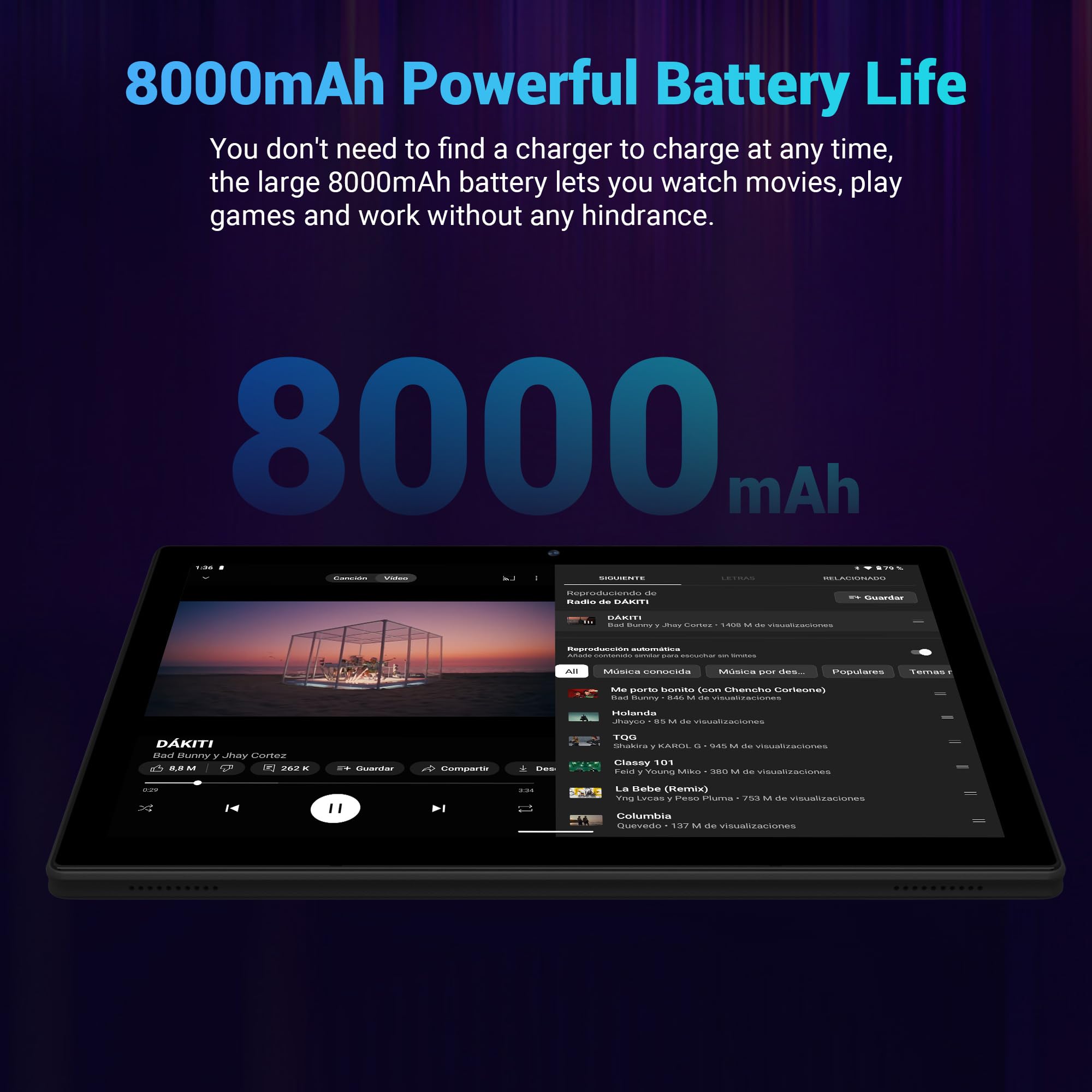 LEVIRTU Tablet 10 Pollici Android 15 con 5G WiF6, 2.0GHz 36GB RAM 128GB ROM (TF 1TB), Widevine L1, Batteria 8000mAh, Tablet con Custodia, Tastiera, Mouse e Cuffie (Nero)