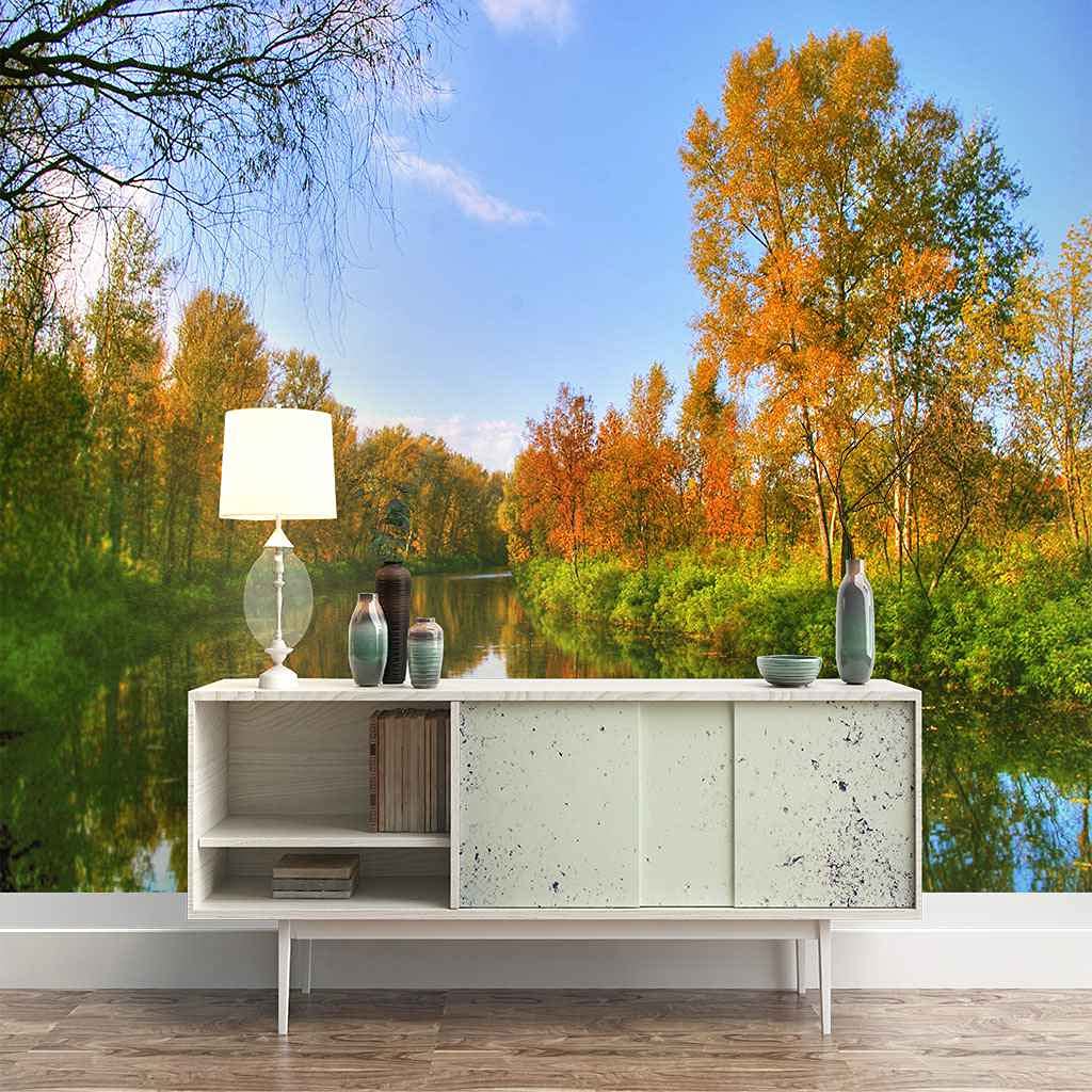 Papier Peint Forêt Adhésif : Créez un Mur TV Nature au Salon