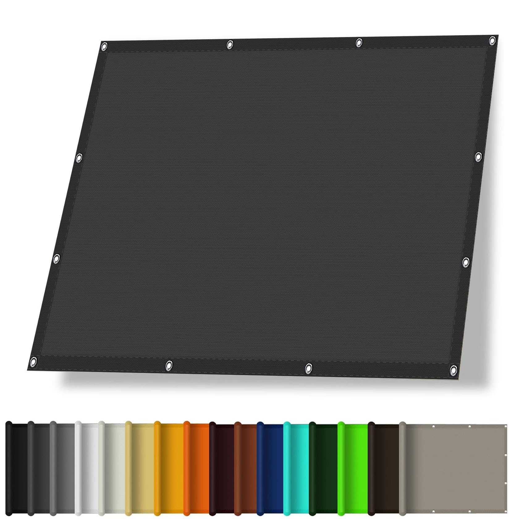 Voile d'ombrage rectangulaire noir pour supprimer la chaleur sur le balcon et ombrager le jardin