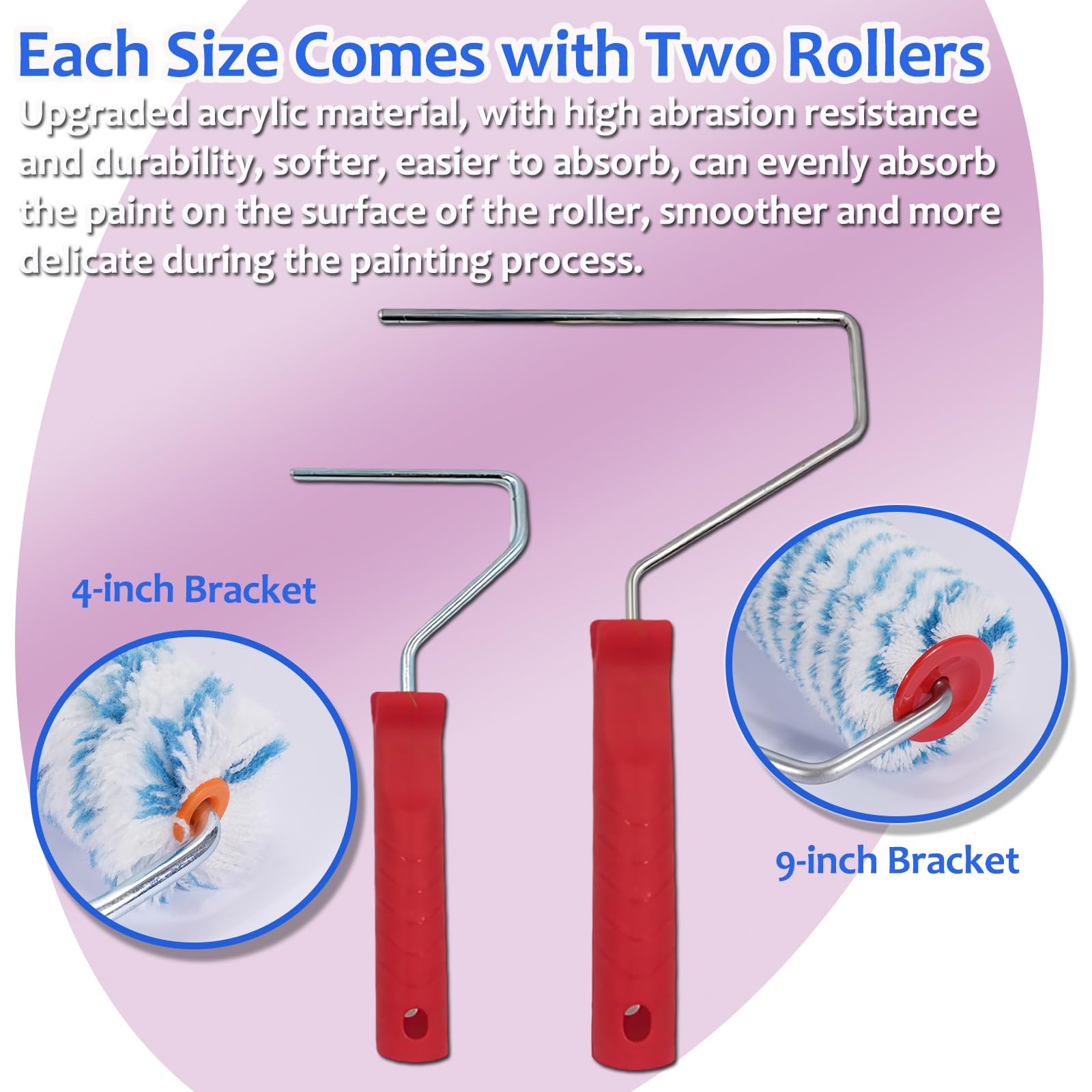 Paint Rollers HOMEE Paint Roller Kit Set 9 Inch And 4 Inch With Paint Roller Frame,Roller Cover,Brushes And S,Paint Brush Set For House Painting Wall Decorating,Painting Supplies For Home DIY Improvement Paint