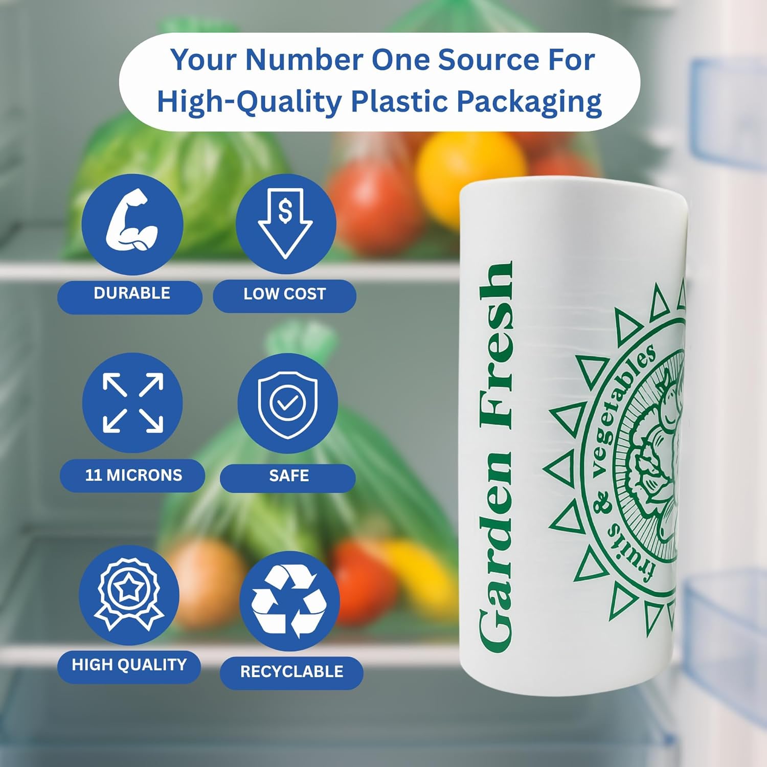 Retail Bags Direct Clear Produce Roll - 3500 Bags - 10"x15" – HDPE - 11 Microns - for Grocery, Food Storage, Reusable Produce, Small Business, Kitchen Use, Organization, Lightweight Packaging