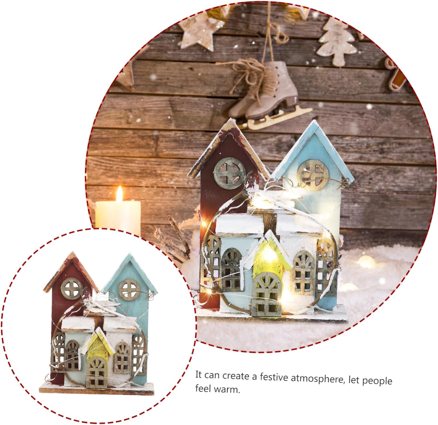 Alipis 1pc Luminous Mini House Decor for Christmas Xmas Landscape Ornament for Holiday Home Decoration and for Boys and Girls