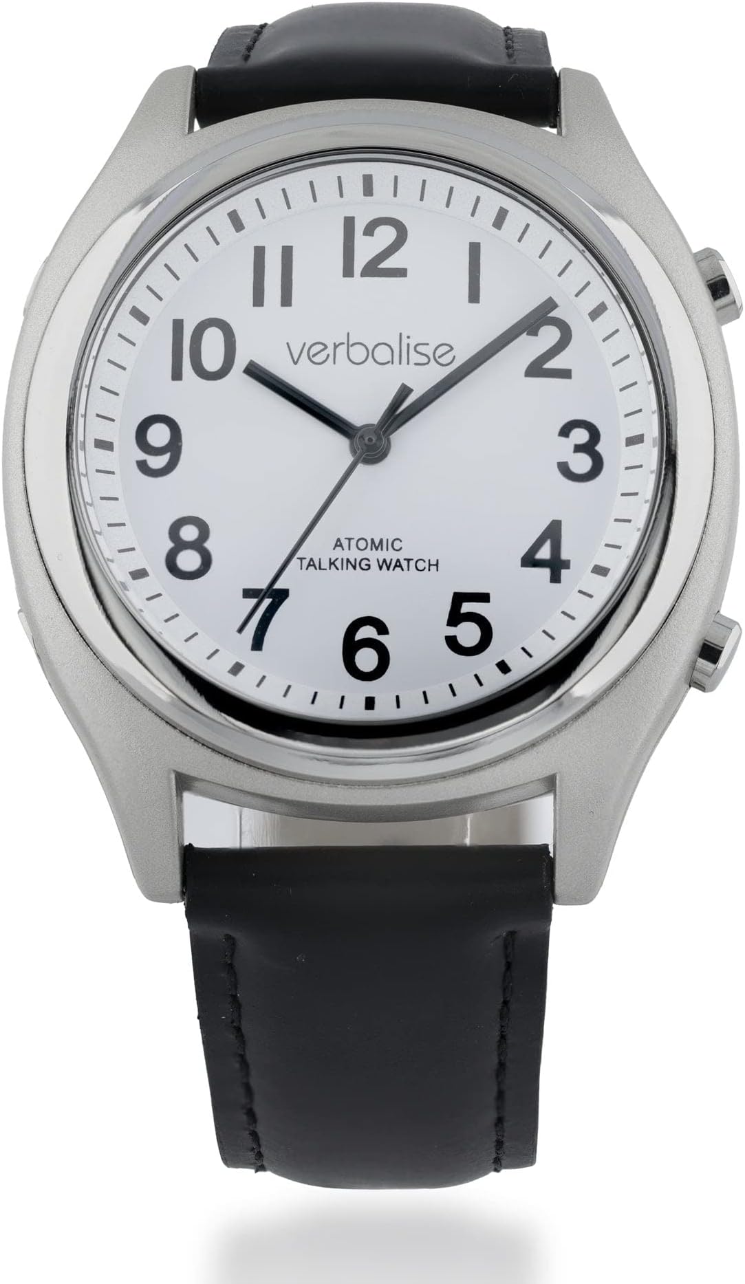 Unisex Talking Watch, Radio-Controlled, Speaks Time, Date, Alarm. Designed for Blind, Visually Impaired & Elderly. 2 Year Warranty, UKs No1 for Quality Service and Choice. (Black Leather)