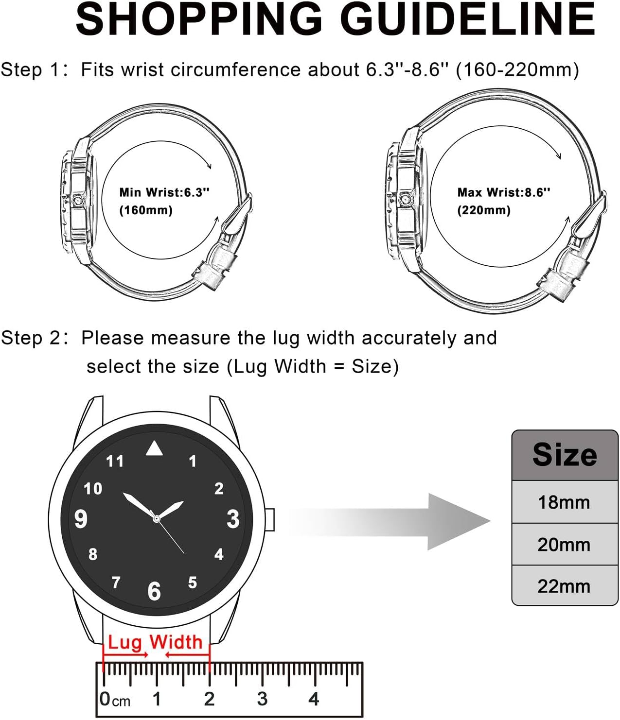 Anbeer Leather Watch Band for Men and Women,18mm 20mm 22mm Quick Release Premium Replacement Watch Strap
