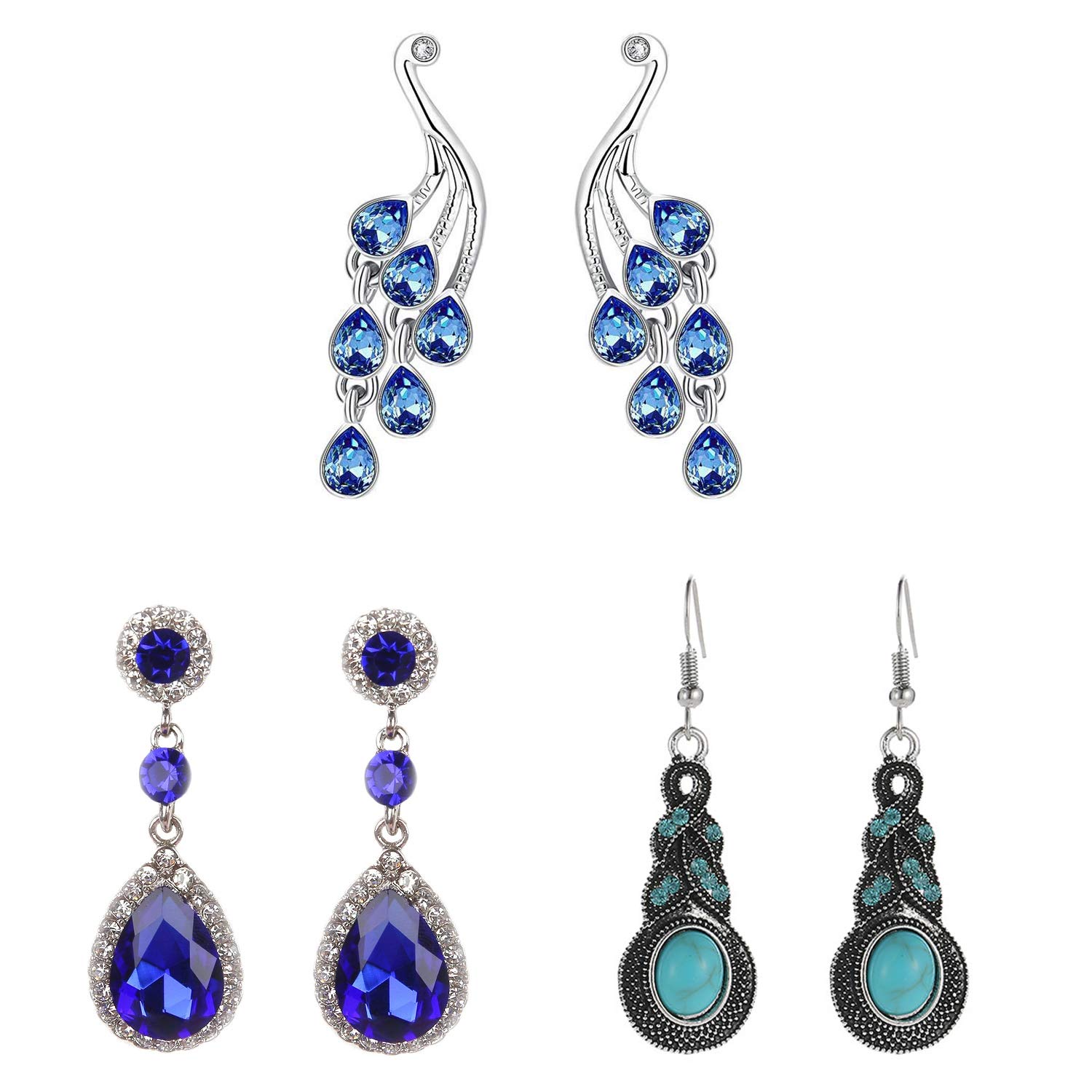 Sukkhi Pair-of-3 Earring-combo Dangler Earrings for Women (Blue) (SKR69213) (B08Q4TLRK5) Amazon Price History, Amazon Price Tracker