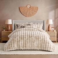 Vista 13 de YnM Sherpa & Fuzzy - Manta con peso de piel sintética