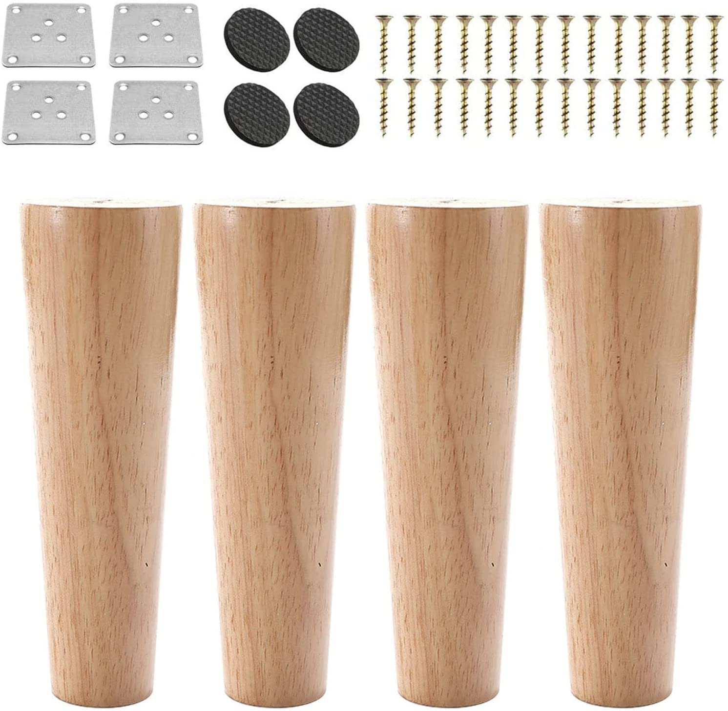 Patas de madera maciza redondas de 8 cm para renovar sofás y sillones