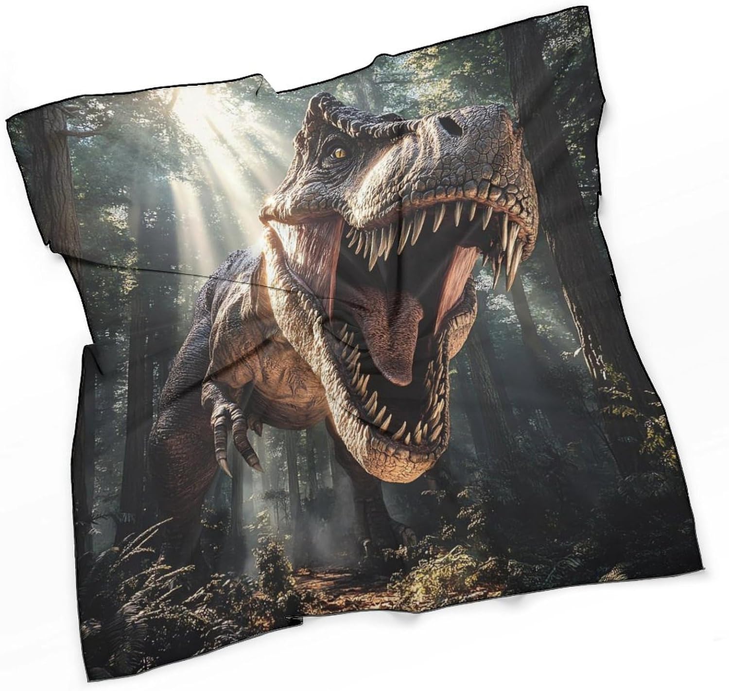 Dinosaur Bandana Fashion Head Scarf Square Silk Scarf Print Neck Hair Scarfs for Women Men Gifts