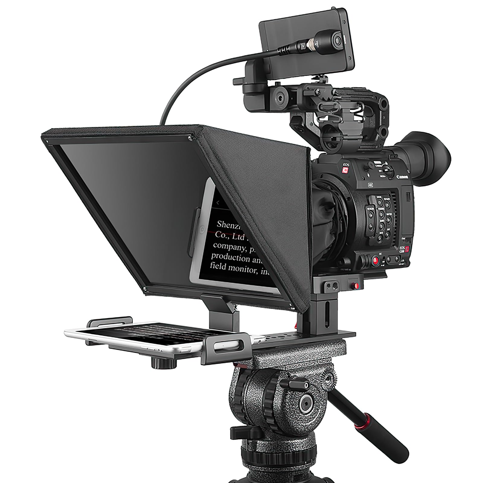 Desview - T12 Teleprompter - 12,5 Zoll - HD Glas - Tragbarer Teleprompter mit Fernbedienung - Für DSLR, Camcorder, iPad - Autocue