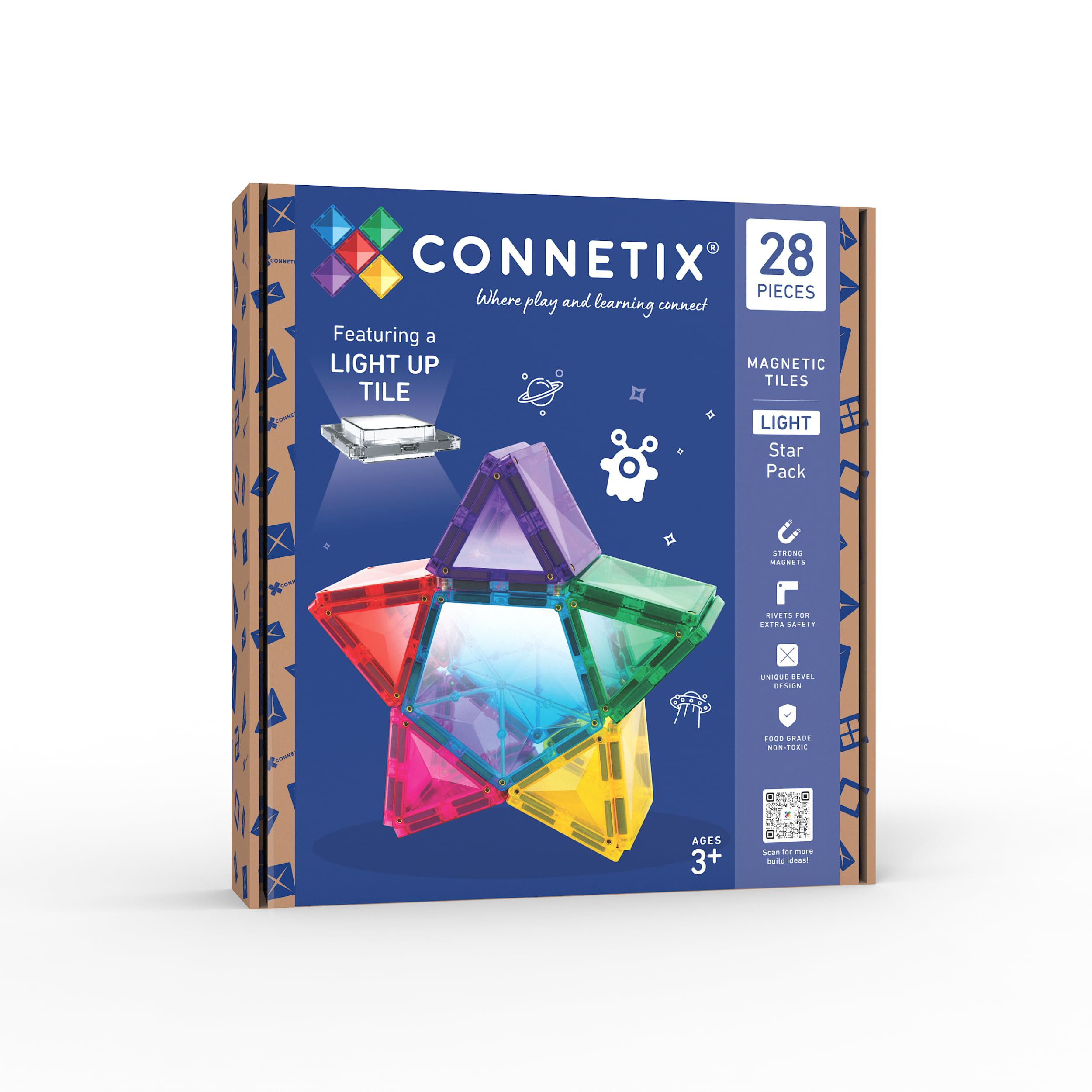 CONNETIX Magnetic Tiles Light Star Pack, 28 Pieces : Amazon