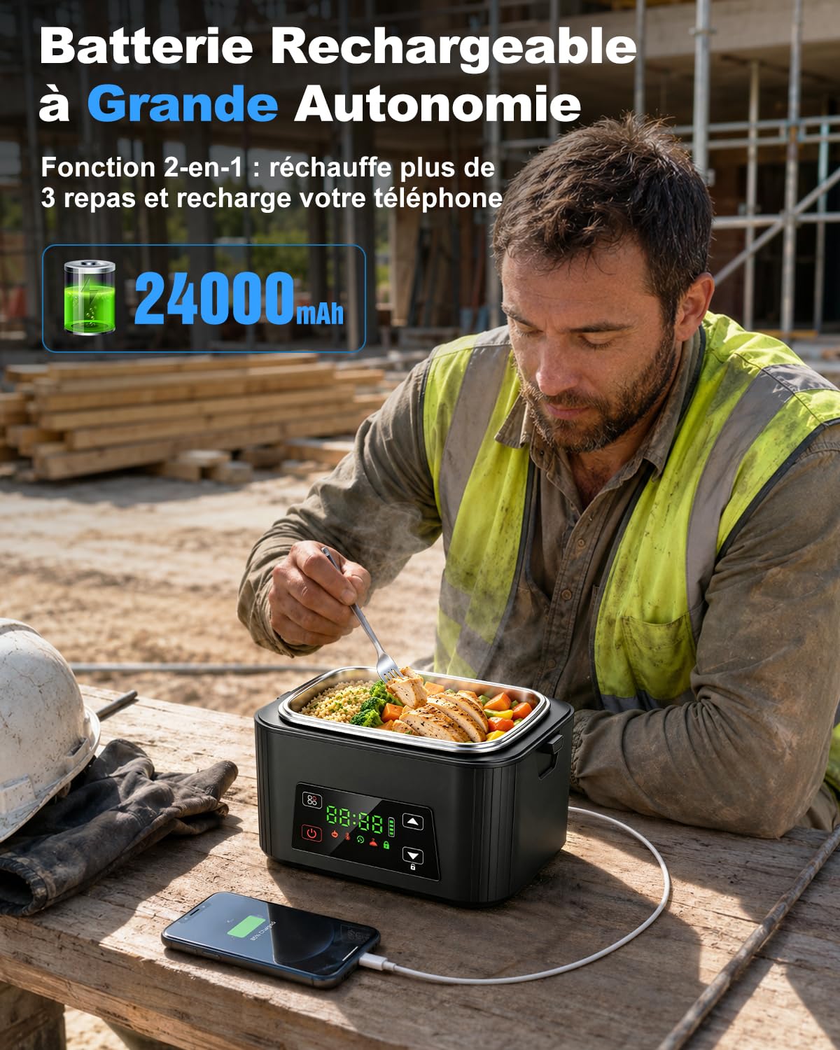 1.5L Gamelle Chauffante, 100W Lunch Box Chauffante Electrique