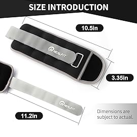 NEALFIT Ankle Weights for Men Women Kids, Leg Arm Wrist Weights with Adjustable Strap for Running, Gymnastics, Aerobics,Gym, Fitness (Gray, 2 lbs x 2 (4LB Pair))