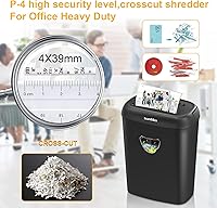 Vista 3 de 14 Sheet Cross Cut Paper Shredder for Home Office Use with P-4 High Security and 6.6 Gallon Bin for Credit Cards CDs or Staples ETL Certified Black