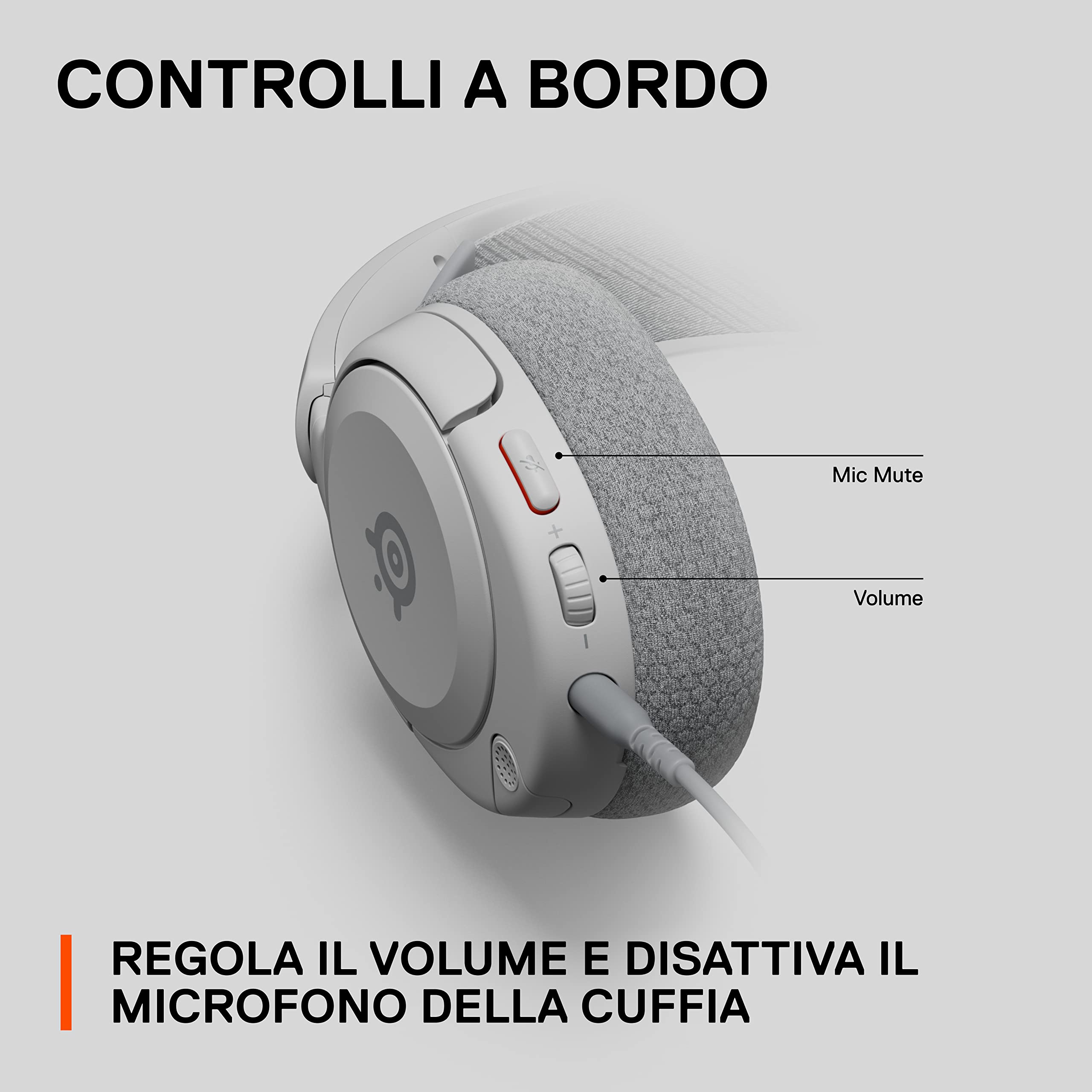 SteelSeries Arctis Nova 1P Cuffie da gaming multisistema Driver Hi-Fi Audio spaziale 360° Memory Foam Bianco