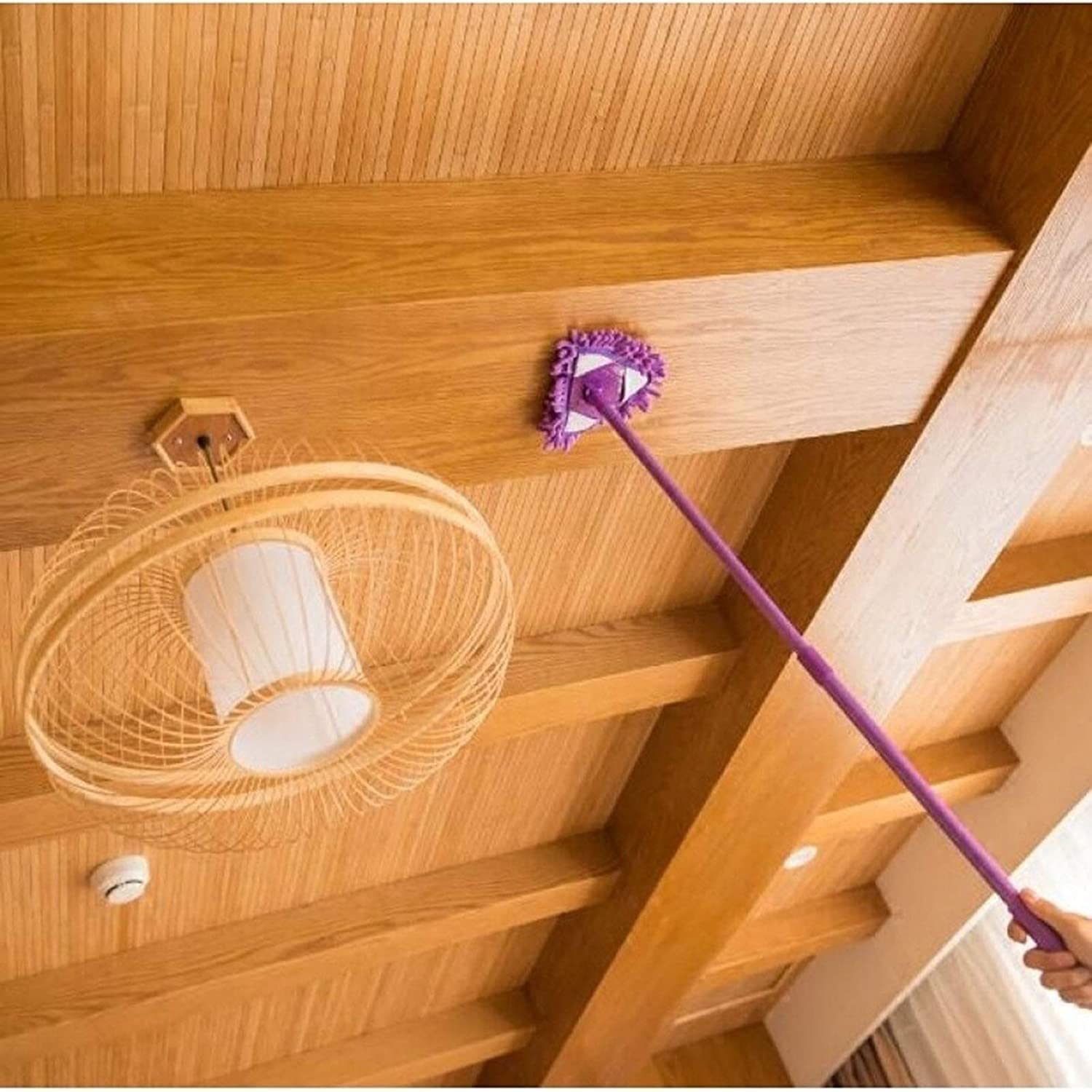 Mopa telescópica de limpieza para limpieza en húmedo y seco, mopa de microfibra de rotación de 180 grados para uso doméstico versátil, ligera y fácil de maniobrar