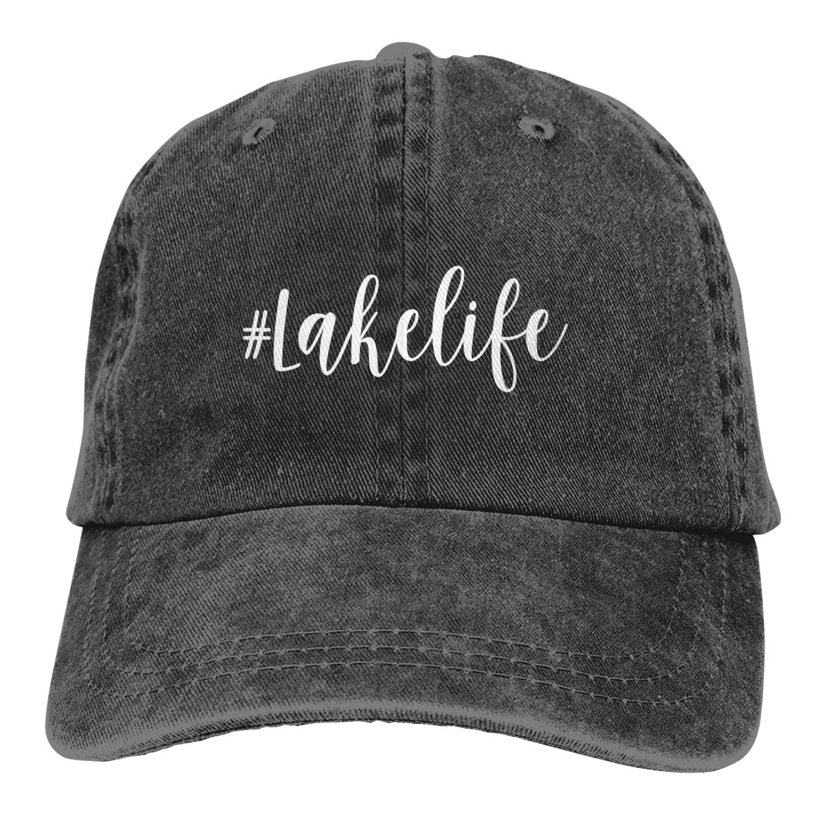 OASCUVERPrinted Lake Life Hat Distressed Cotton Adjustable Beach Life Unisex Baseball Cap