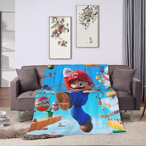 Miniatura 8 de Manta de juego de dibujos animados, manta de franela suave y cálida para todas las estaciones, para dormitorio, sala de estar, decoración del hogar,