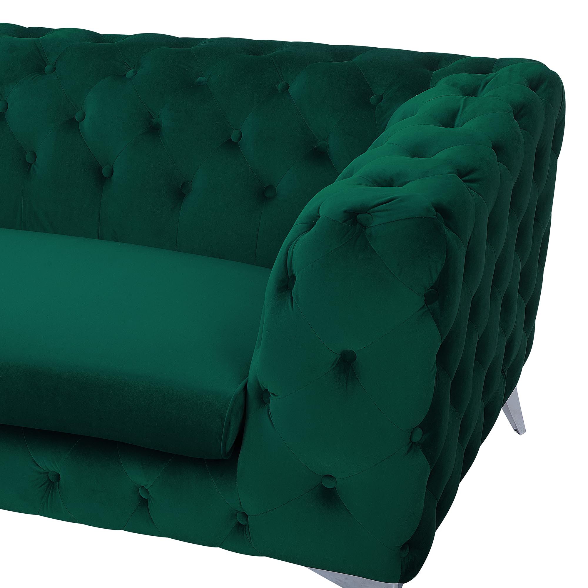 Beliani Klassisches Polstersofa Samtstoff Chesterfield Style grün Sotra