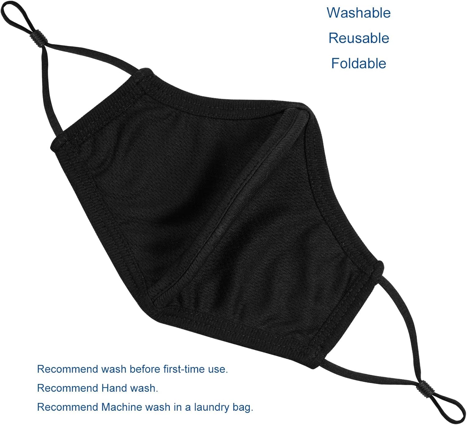 4 Pack Breathable 3-Ply Cloth Face Mask Adjustable Ear Loop, Reusable Washable Soft Cotton Masks for Adult Women Big Face Men - Image 8