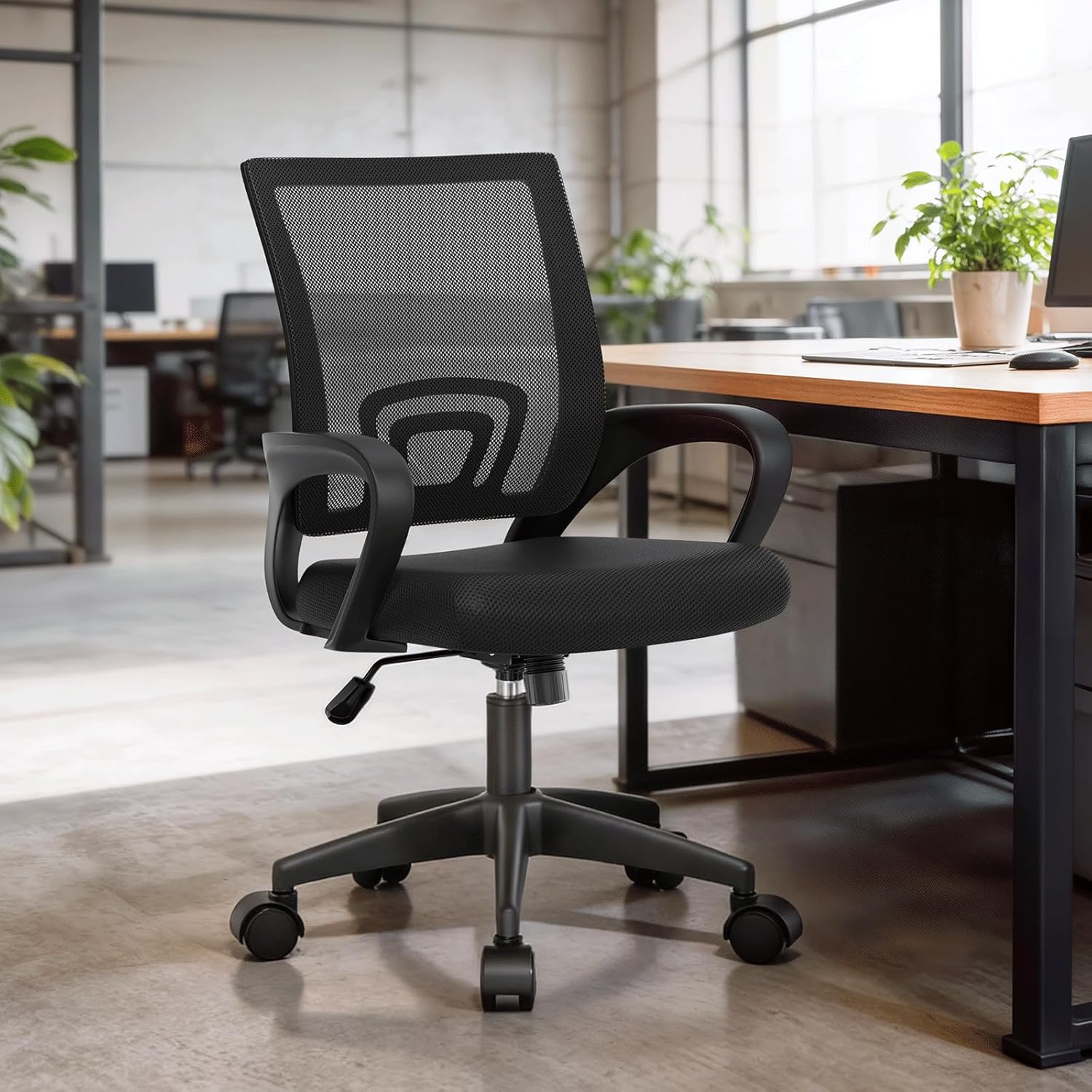 Athena Collection Office Chair - 330Lbs, Breathable Mesh Desk Chair Thickness Cushion with Lumbar Support & Armrest, Rolling Swivel Adjustable Tilt Lock for Home Office/Gaming, Bedroom Study